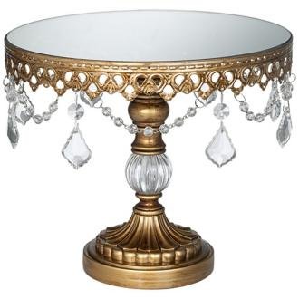 Antique Gold Beaded Small Cake Stand