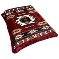 Burgundy Native American Print Blanket