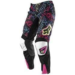 Fox Racing 180 Youth Girls Off Road Motorcycle Pants w/ Free B&F Heart Sticker Bundle - Punk Black
