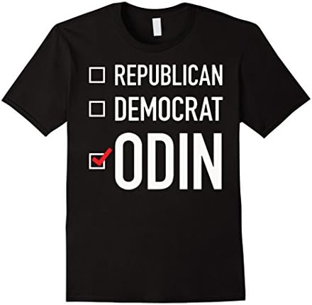 Men's Vote Odin T-shirt funny Vote with Republican Democrat Odin Large Black