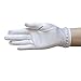 Girl's Satin Gloves with Faux Pearl Beads Accent Trim Around the Wrist