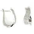 14K White Gold Diamond Hoop Earrings