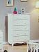 White Finish Wood Bedroom Dresser Chest w/5 Drawers