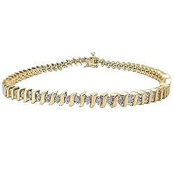 10k White or Yellow Gold Diamond S-Link Tennis Bracelet (1 cttw, I-J Color, I1-I2 Clarity)