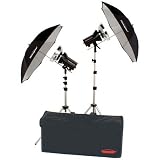 Photogenic Studiomax III AC Portrait Studio Kit with 2 AKC 320 Constant-Color Monolights, Umbrellas, Stands & Case.