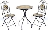 Tisch + 2 Stühle *Mosaik* Gartenmöbel Sitzgruppe Sitzgarnitur Garnitur Eisen