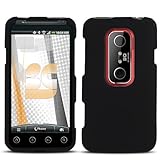 Black Rubberized Hard Phone Cover for HTC EVO 3D Protector Case