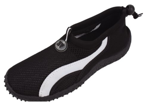 Starbay - Womens Athletic Water Shoes Aqua Sock, Black, White 37911-10B(M)US