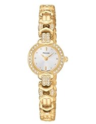 Pulsar Womens PEGB72 Crystal Dress Gold-Tone Watch