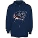 Majestic Columbus Blue Jackets Navy Blue Distressed Logo Full Zip Hoody Sweatshirt