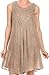 Sakkas Vilaya Short Sleeveless Embroidered Sequin Tank Top Caftan Dress/Cover Up