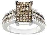 10KT WG 1.00CTW WHITE AND CHOCOLATE DIAMOND RING