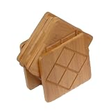 Creative Home's 7-Piece 3-1/2 by 3-1/2-Inch Bamboo Coaster Set
