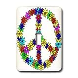 Janna Salak Designs Prints and Patterns - Peace Sign Flower Power Design - Light Switch Covers - single toggle switch