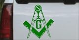 Thumbnail image for 6in X 6.5in Dark Green — Masonic Square and Compass Car…