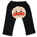 アンパンマン 3キャラ ミニ裏毛　ロング丈パンツ ブラック◇90cm
