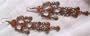 Vintage Style, Princess Jasmine Halloween Costume Accessory, Ear Jewelry, Earrings, Red and Bronze, 3" Long