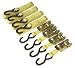 Ratchet Tie Down 4pc 25mm x 5mtr Polyester Webbing 500kg Load Test