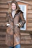 Women's Antique Lamb Shearling Stroller with Hood