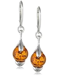Sterling Silver Honey Amber Drop Earrings