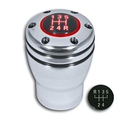 Schaltknauf, universal, Opel, Saab etc, Aluminium poliert, geeignet f�r Fahrzeuge mit R�ckw�rtsgangarretierung, JOM GP-LuxShifter, rot