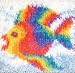 Shaggy Latch Hook Kit 12 Inch X12 Inch -Rainbow Fish
