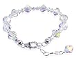 SCBR114 Made with Swarovski Elements&reg; Clear AB Crystal Bracelet in .925 Sterling Silver with Length Adjustable Lobster Clasp 7" 7.5" 8"