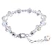 Sterling Silver Clear Swarovski Crystal 7" 7.5" 8" Length Adjustable Bracelet With Lobster Clasp