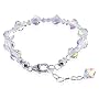 SCBR114 Silver Clear Swarovski Crystal 7" 7.5" 8" Length Adjustable Bracelet With Lobster Clasp