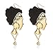 Goldtone with Leopard Fashionable Woman Dangling Earrings