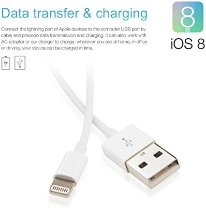 Certified Snatio(TM) 2 Pack 3FT 8 Pin Lightning to USB Cable for iPhone 6 6 Plus, 5 5s 5c, iPod touch 5, Nano 7, iPad 4 Air Mini