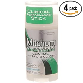 Mitchum Smart Solid Clinical Performance, Unscented, 2.5-Ounce (Pack of 4)