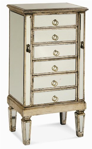 Jewelry Mirrored Chest in Champagne Finish