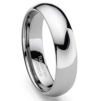 Tungsten Carbide Men's Plain Dome Wedding Band Sz 5.5 SN#193