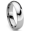 Tungsten Carbide Men's Plain Dome Polished Wedding Band Size 4-15.5