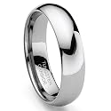 Tungsten Carbide Men's Plain Dome Polished Wedding Band Size 4-15.5
