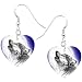 Heart Moon Howling Wolf Earrings