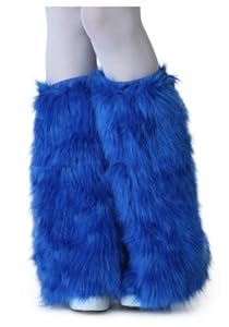 Adult Royal Blue Furry Boot Covers (Standard)