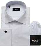 Produkt-Bild: MMUGA Herrenhemd, Business Hemd mit Umschlagmanschetten in Wei&szlig;, Gr&ouml;&szlig;en S-5XL