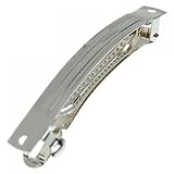 50 Pcs 50mm Metal French Barrettes Hair Clips Bows - Silver