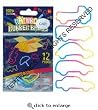 Car Shaped 7 Color Rainbow Tie Dye Rubber Bands, One Dozen Bandz