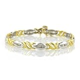 10K Two-tone 1.00 Carat Diamond Bracelet