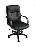 Leather Executive Office Chair w/ Black Base & Gas Lift & Tilt w/ Lumbar Support