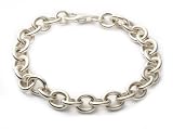 Sterling Silver Ruff and Tumbal solid charm bracelet 8 in collectable box