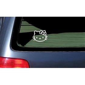 Hello Kitty - White Vinyl Sticker
