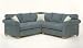 2 pc custom sectional with rolled arms and wood feet , "L" shaped