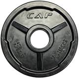 CAP Barbell Black Olympic Rubber Grip Plate