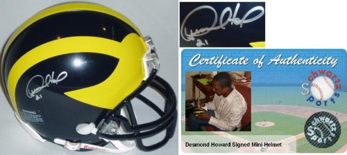 Desmond Howard Signed Michigan Riddell Mini Helmet