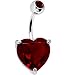 January 14mm Heart Solitaire Birthstone Belly Ring