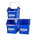 3 Pack of Bins - Blue Stackable Recycling Bin Container with Handle 6 Gallon